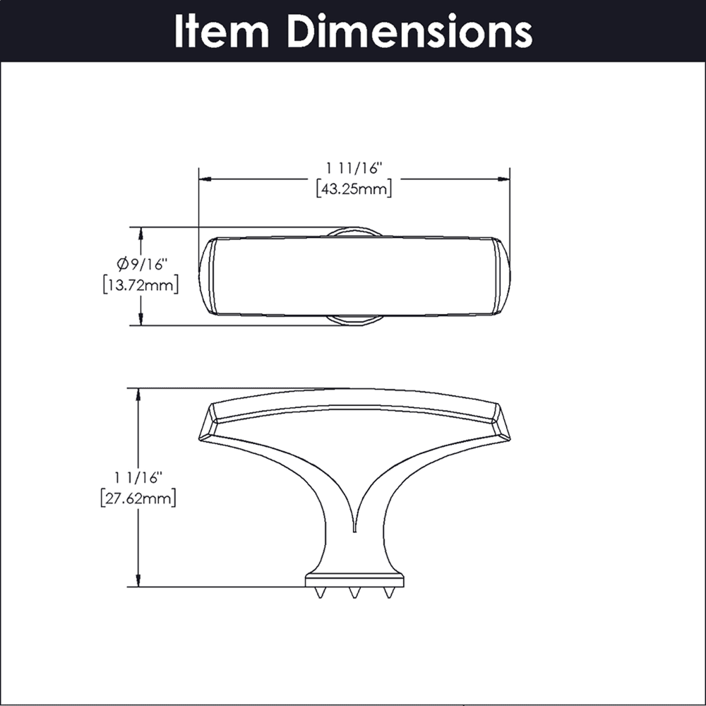 1-3/4" Greenwich Cabinet Knob, Matte Black (Box/10) Alt 1 - Image