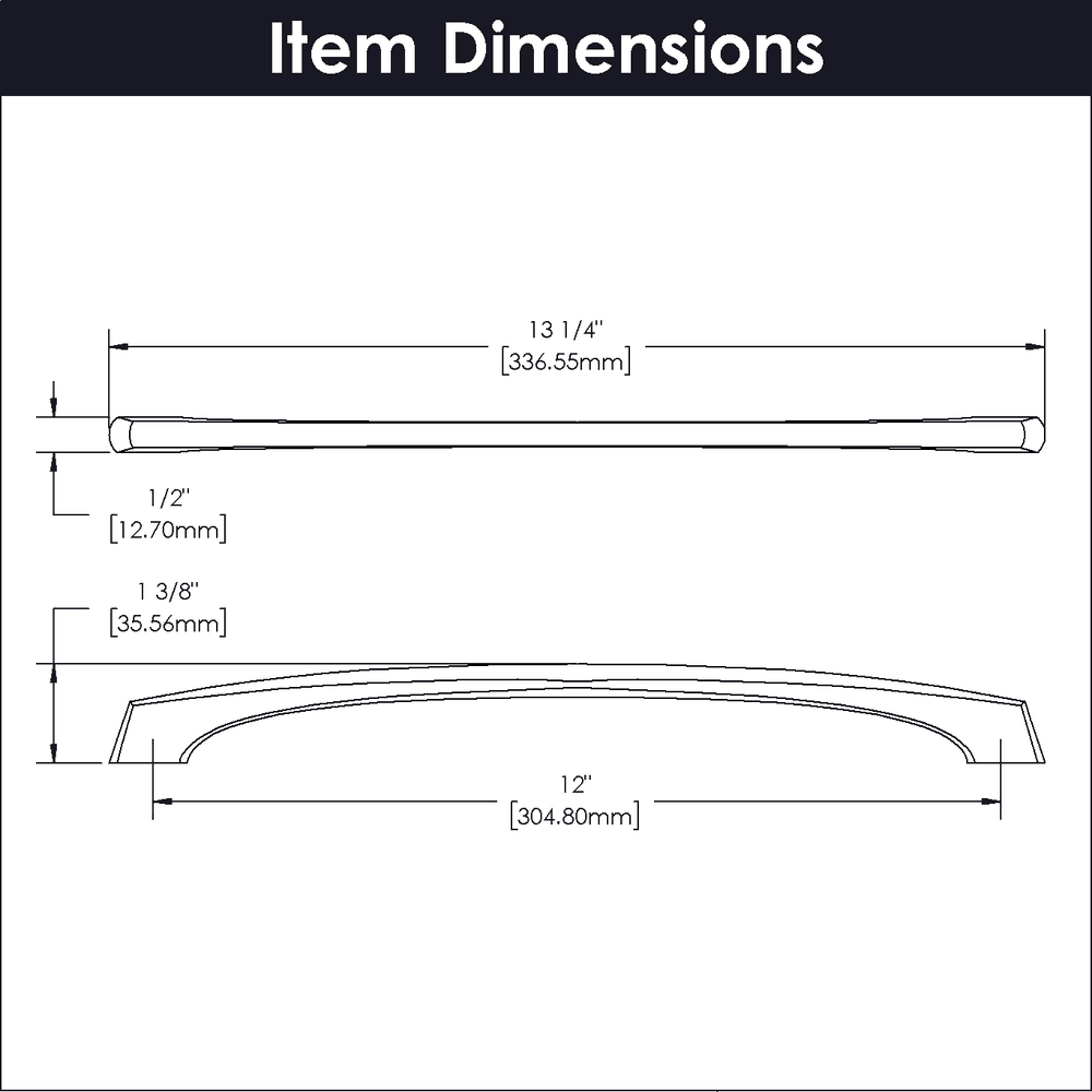 12" Greenwich Arch Pull, Matte Black (5/Box) Alt 3 - Image
