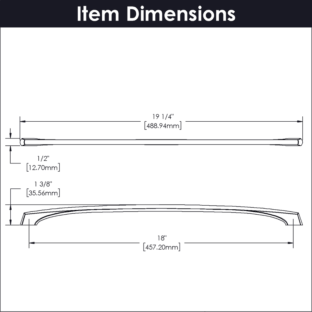 18" Greenwich Arch Pull, Matte Black (5/Box) Alt 3 - Image