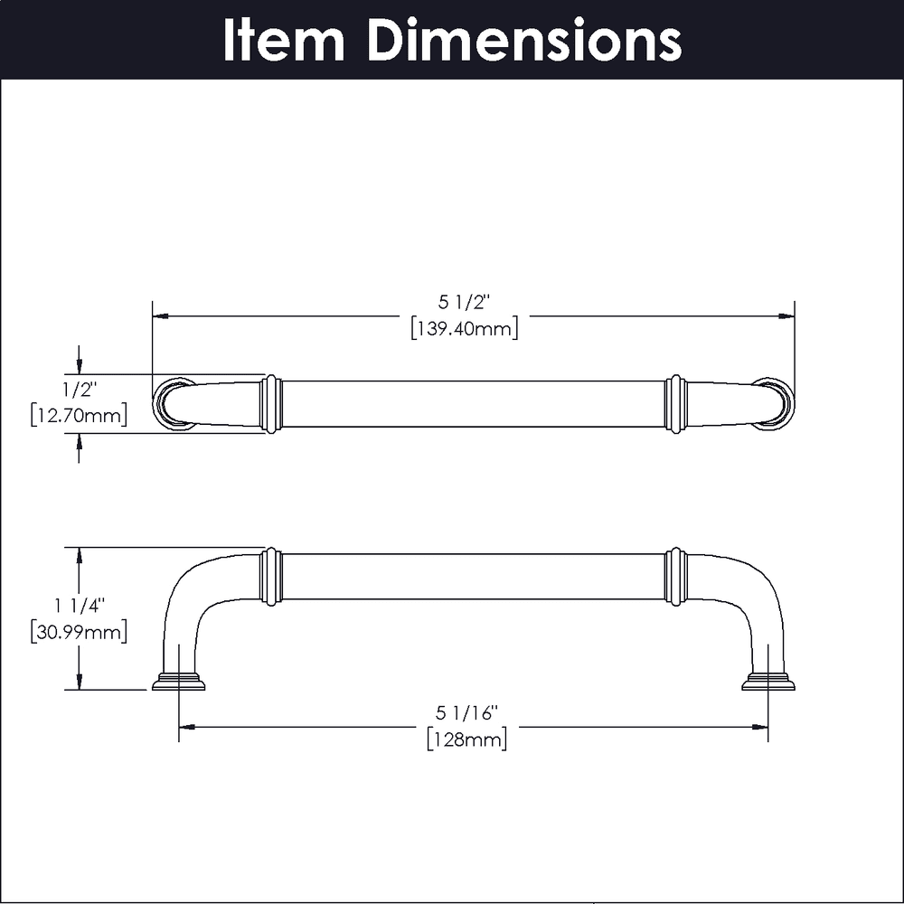 5-1/16" Cottage Cabinet Pull, Matte Black (10/Box) Alt 3 - Image