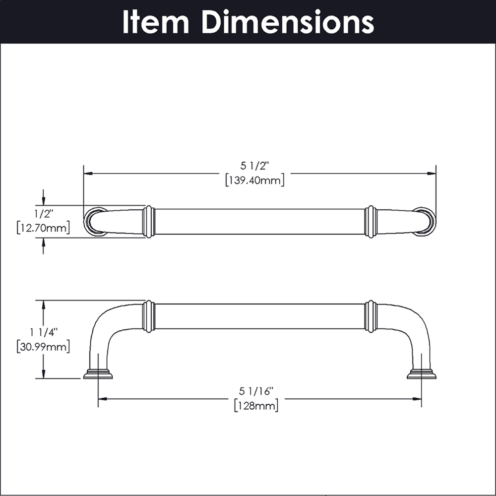 5-1/16" Cottage Cabinet Pull, Matte Black Alt 3 - Image