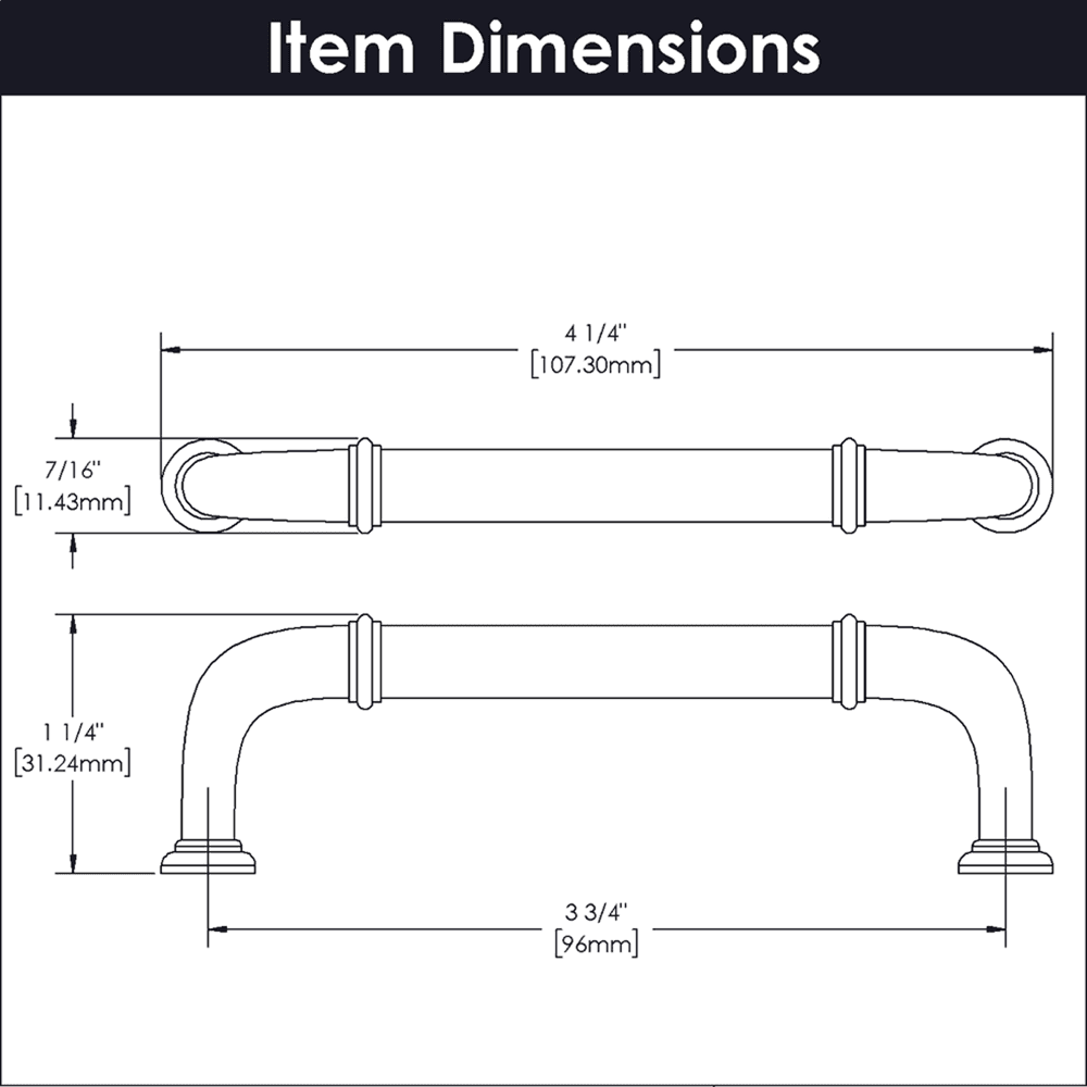 3-3/4" Cottage Cabinet Pull, Matte Black Alt 3 - Image