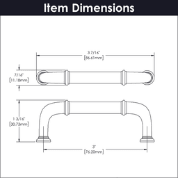 3" Cottage Cabinet Pull, Matte Black (10/Box) Alt 3 - Image