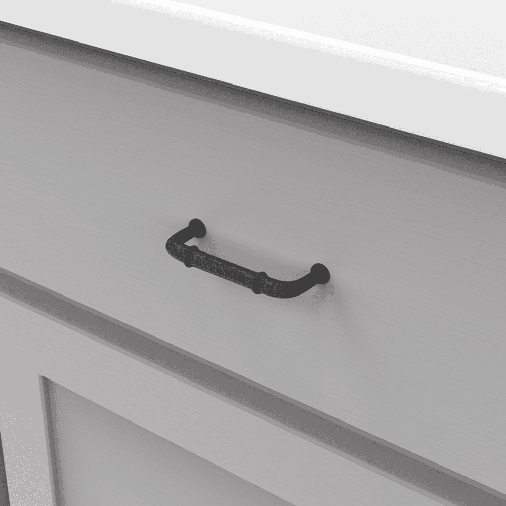 3" Cottage Cabinet Pull, Matte Black Alt 2 - Image