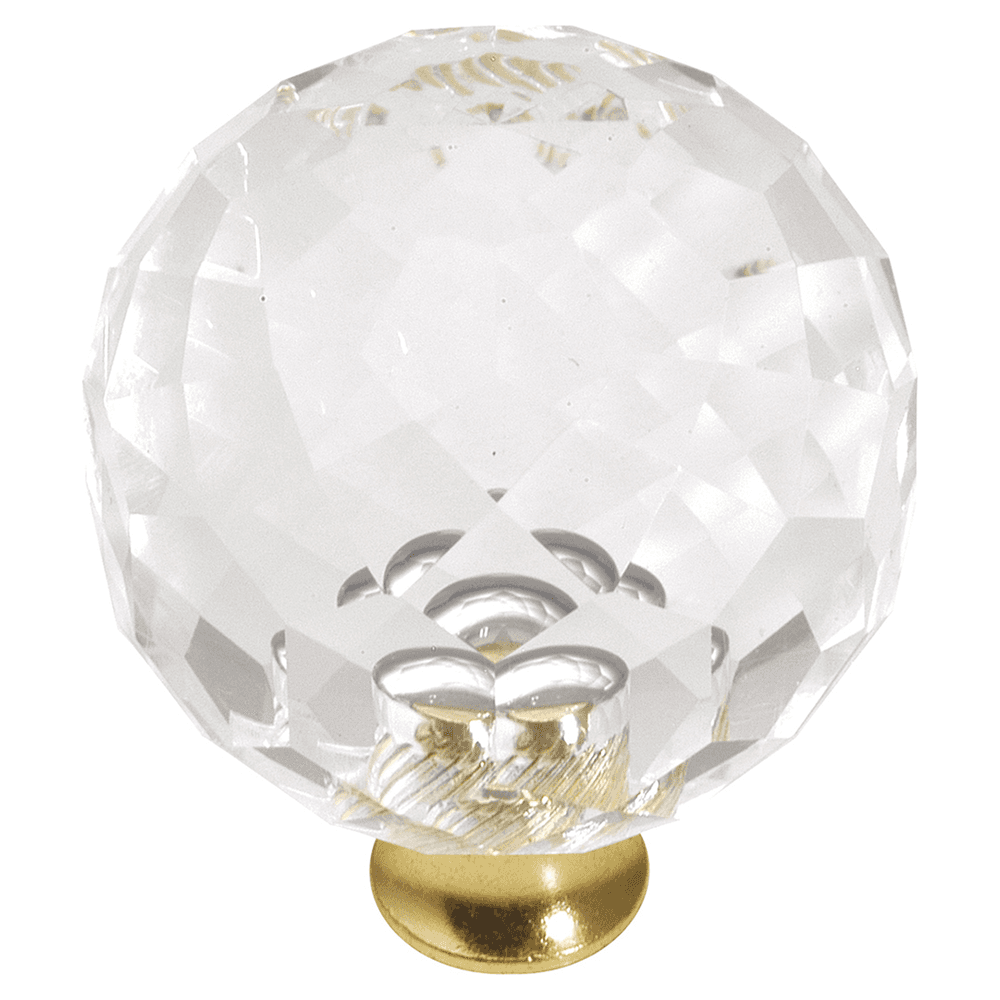 1-3/8" Crystal Palace Cabinet Knob, Crysacrylic/Polished Brass Main - Image