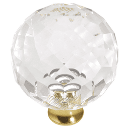 1-3/8" Crystal Palace Cabinet Knob, Crysacrylic/Polished Brass Main - Image
