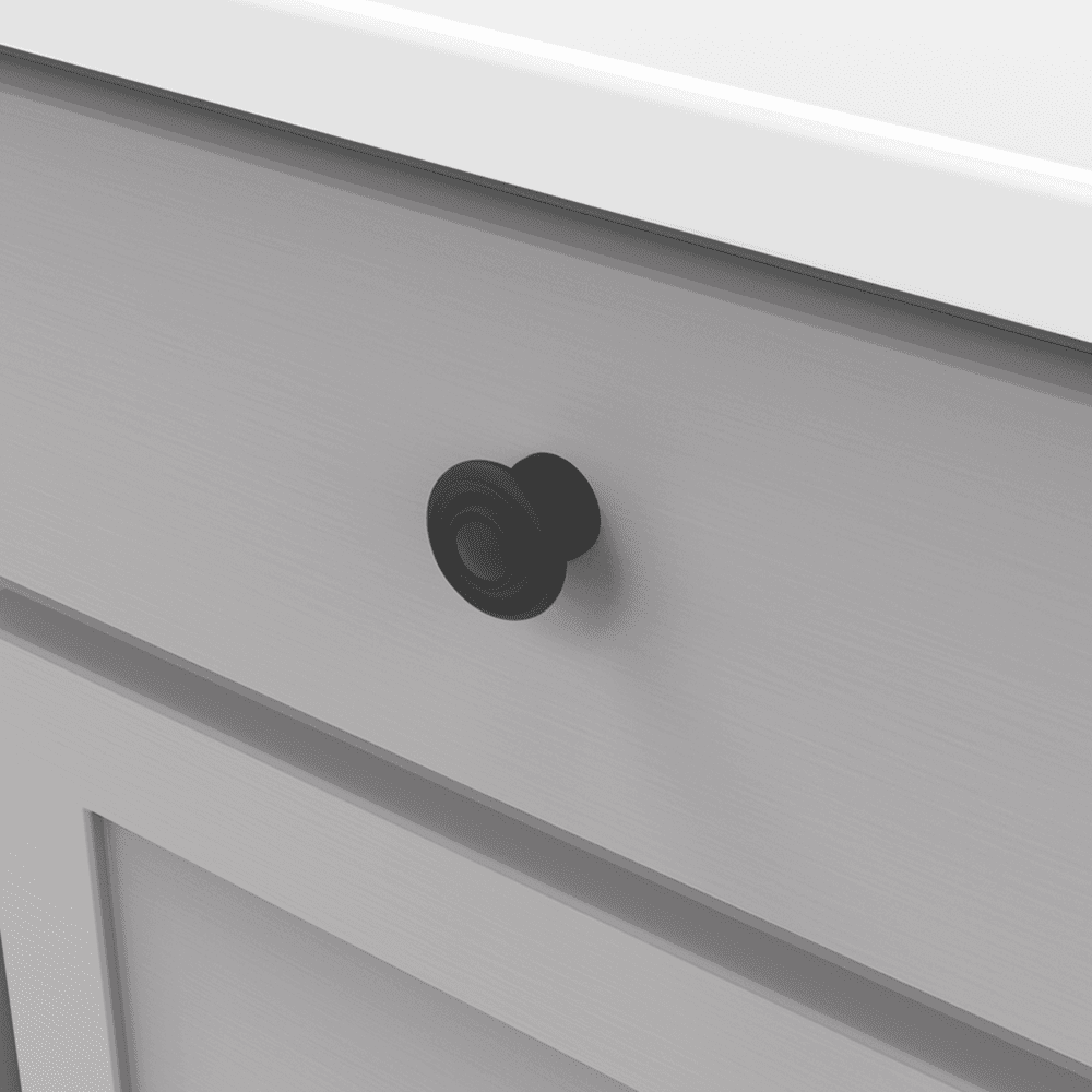 1-1/2" Cottage Cabinet Knob, Matte Black (Box/10) Alt 2 - Image