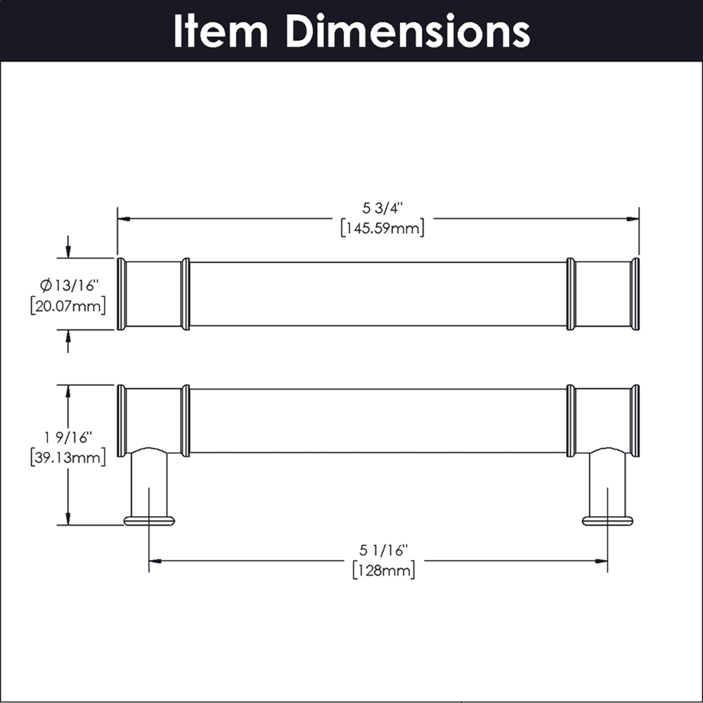 5-1/16" Midway Bar Pull, Crysacrylic/Matte Black (10/Box) Alt 3 - Image