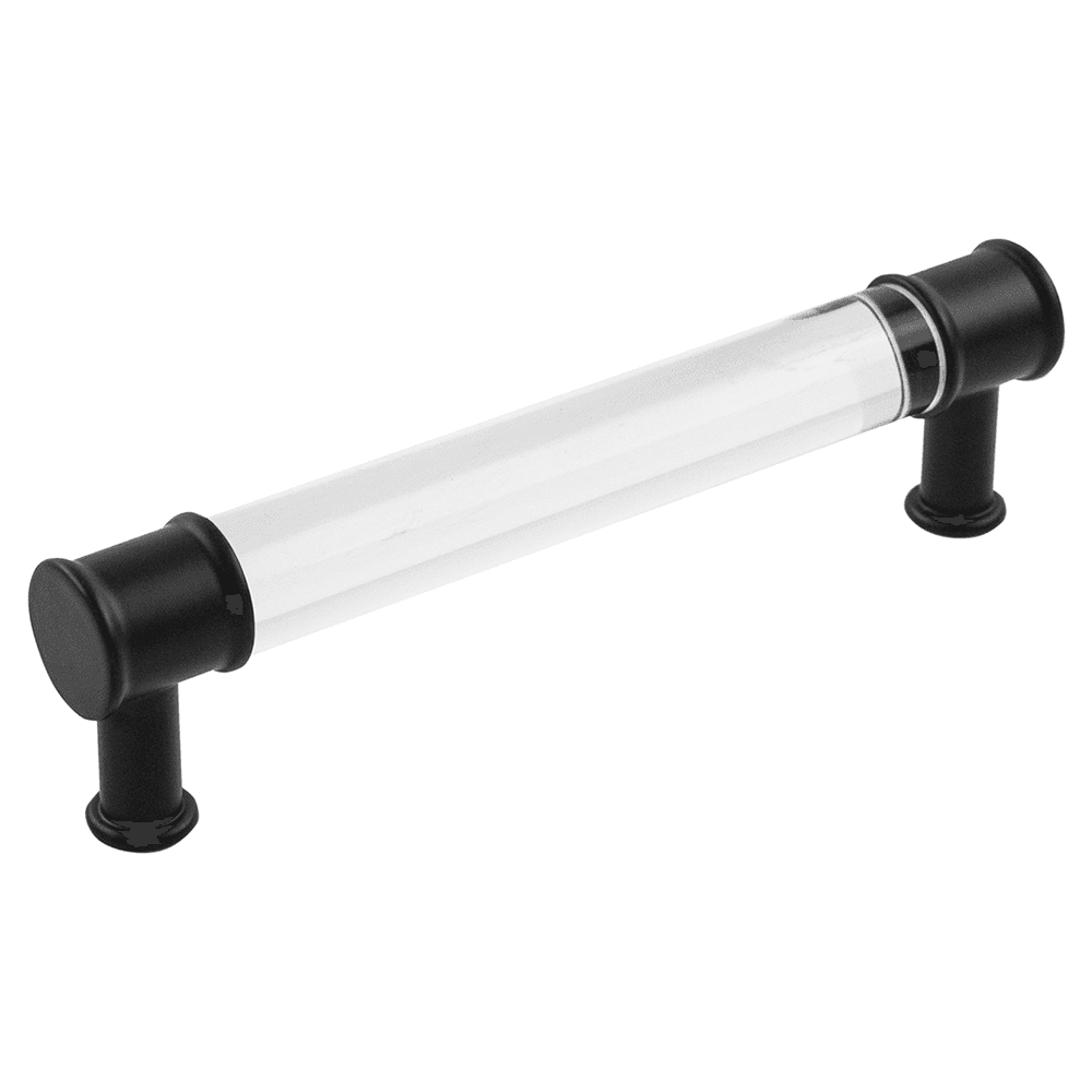 5-1/16" Midway Bar Pull, Crysacrylic/Matte Black (10/Box) Main - Image