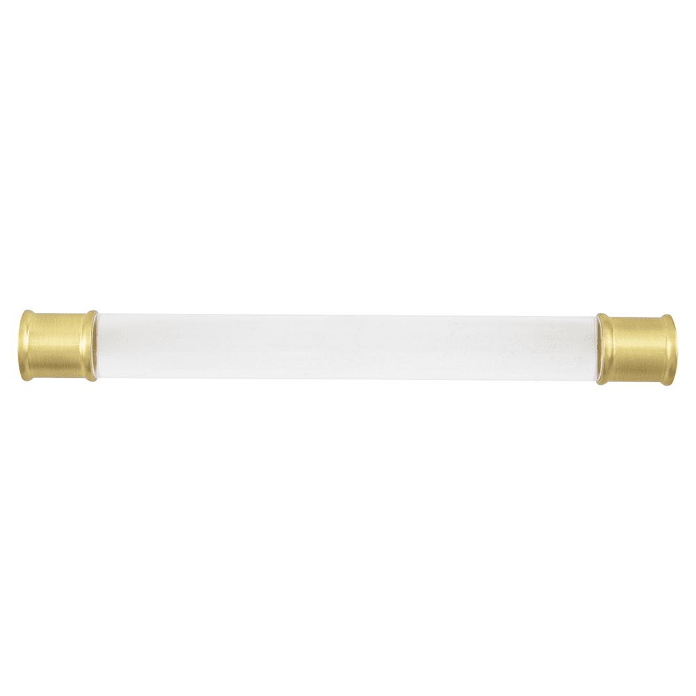 6-5/16" Midway Bar Pull, Crysacrylic/Brushed Golden Brass Alt 1 - Image