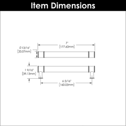 6-5/16" Midway Bar Pull, Crysacrylic/Matte Black (10/Box) Alt 3 - Image