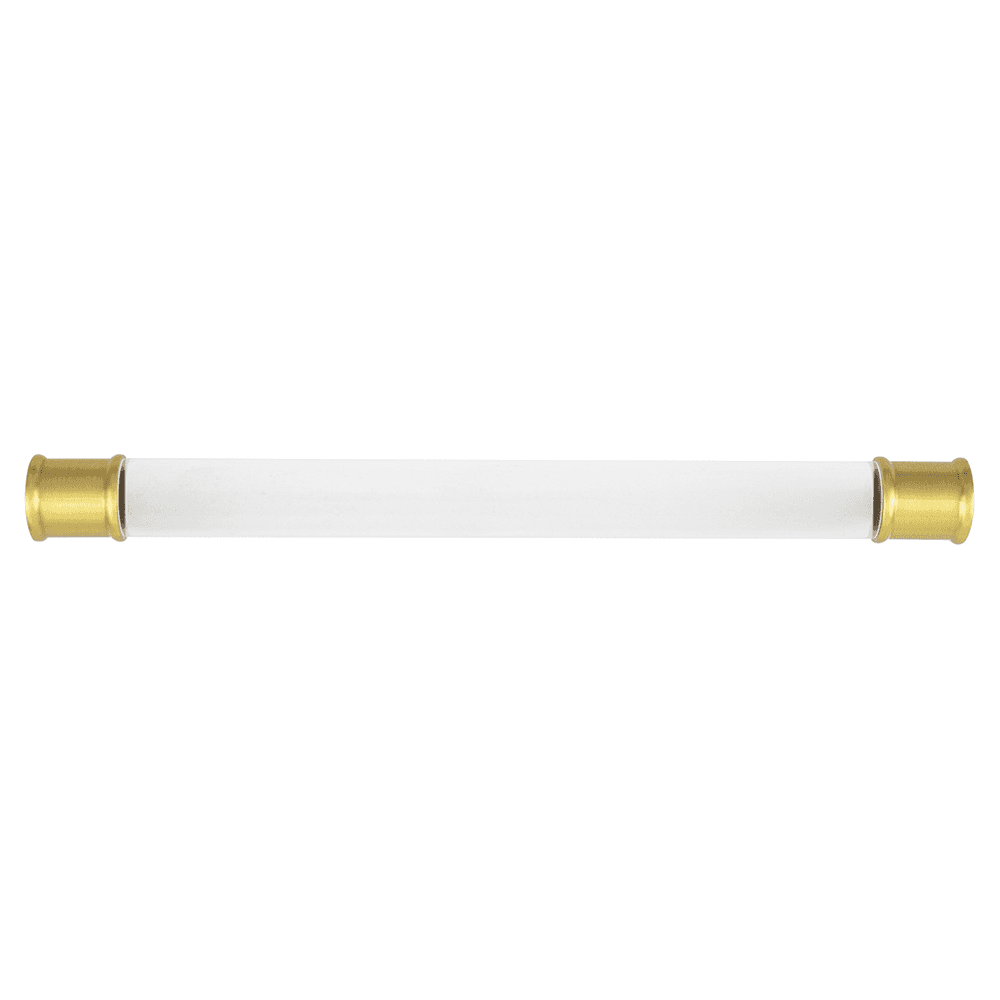7-9/16" Midway Bar Pull, Crysacrylic/Brushed Golden Brass Alt 1 - Image