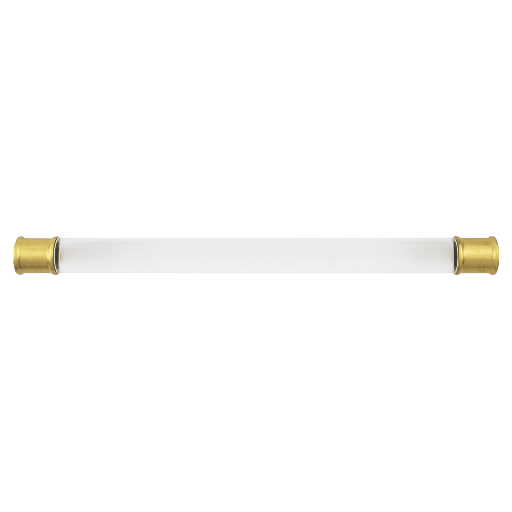 8-13/16" Midway Bar Pull, Crysacrylic/Brushed Golden Brass Alt 1 - Image