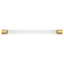 8-13/16" Midway Bar Pull, Crysacrylic/Brushed Golden Brass Alt 1 - Image