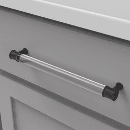 8-13/16" Midway Bar Pull, Crysacrylic/Matte Black (10/Box) Alt 2 - Image