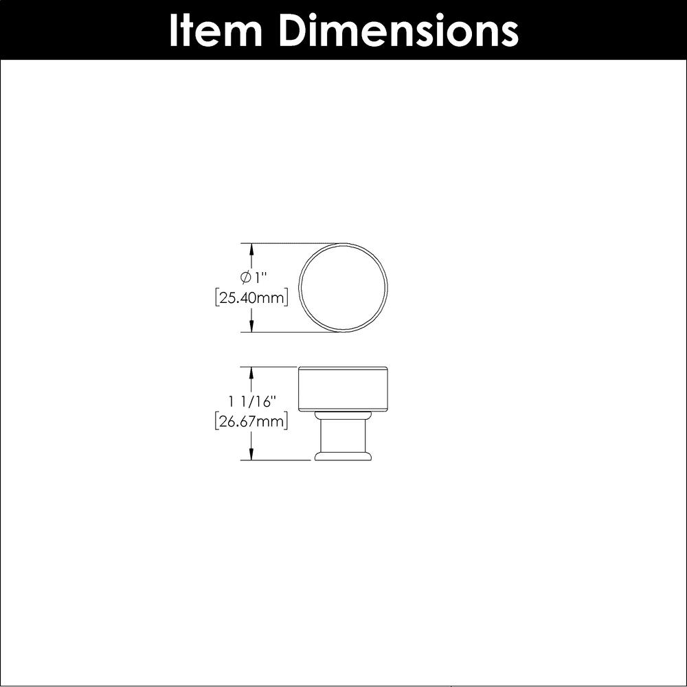 1" Midway Cabinet Knob, Crysacrylic/Matte Black (Box/10) Alt 1 - Image
