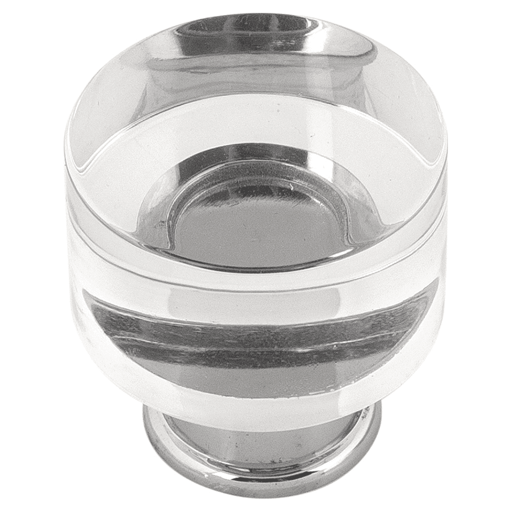 1-1/4" Midway Cabinet Knob, Crysacrylic/Chrome (Box/10) Main - Image