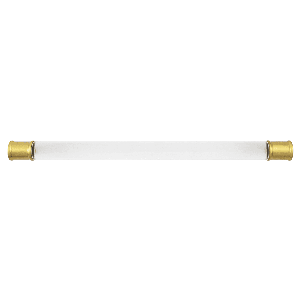 12" Midway Bar Pull, Crysacrylic/Brushed Golden Brass Alt 1 - Image