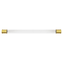 12" Midway Bar Pull, Crysacrylic/Brushed Golden Brass Alt 1 - Image
