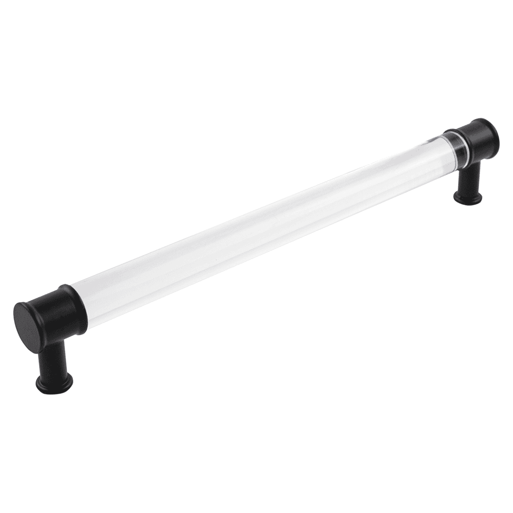 12" Midway Bar Pull, Crysacrylic/Matte Black (5/Box) Main - Image