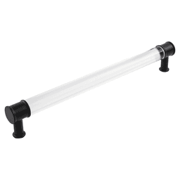 12" Midway Bar Pull, Crysacrylic/Matte Black (5/Box) Main - Image