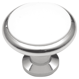 1-5/16" Tranquility Cabinet Knob, White Porcelain Chrome Main - Image