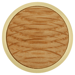 1-5/16" Woodgrain Round Cabinet Knob, Polished Brass/Oak Alt 1 - Image