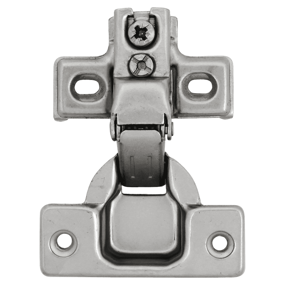 Euro Cabinet Concealed 105° Opening Hinge, Self-Close, 1/2" Overlay, Polished Nickel Alt 1 - Image