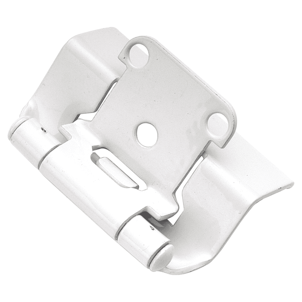 1/2" Overlay Semi-Concealed Full Wrap Hinge, Face Frame, Self-Close, White Powder Coat Main - Image