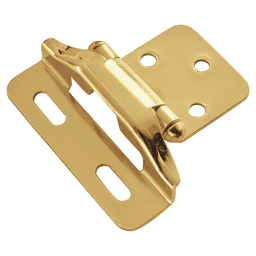1/4" Overlay Semi-Concealed Wrap Hinge, Face Frame, Self-Close, Polished Brass Main - Image