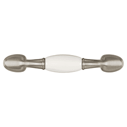 3" Tranquility Cabinet Pull, Satin Nickel/White Alt 1 - Image