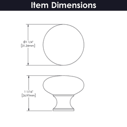 1-1/4" Cottage Cabinet Knob, Matte Black (Box/10) Alt 2 - Image
