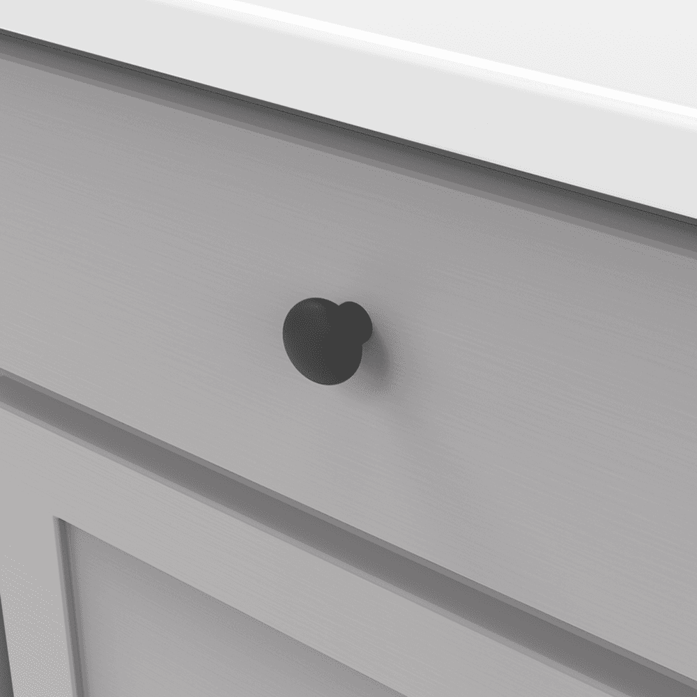 1-1/4" Cottage Cabinet Knob, Matte Black Alt 2 - Image