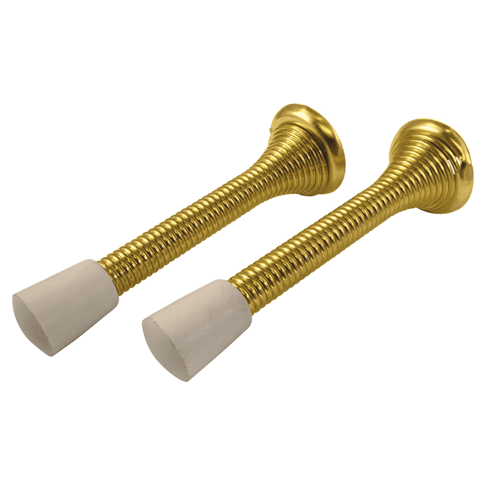 3-1/4" Door Stops Spring Door Stop, Bright Brass Main - Image