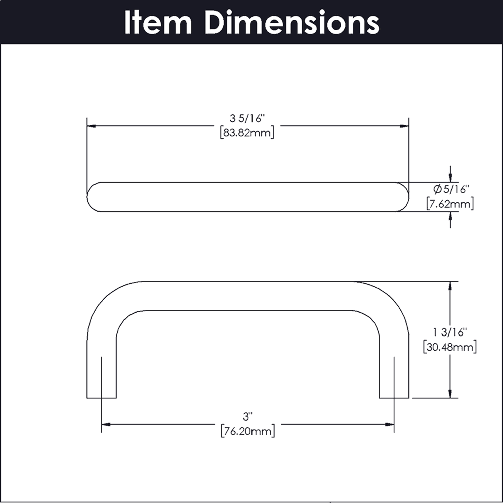 3" Wire Pulls Cabinet Pull, Matte Black (10/Box) Alt 1 - Image