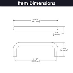 3-1/2" Wire Pulls Cabinet Pull, Matte Black (10/Box) Alt 4 - Image