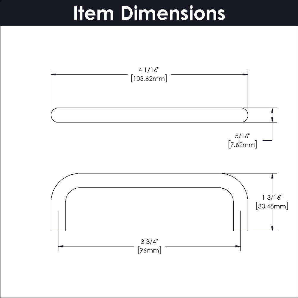3-3/4" Wire Pulls Contemporary Cabinet Pull, Matte Black Alt 4 - Image