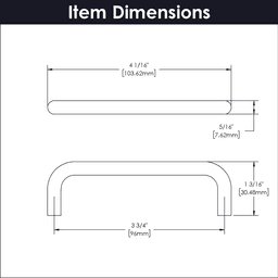 3-3/4" Wire Pulls Contemporary Cabinet Pull, Matte Black Alt 4 - Image