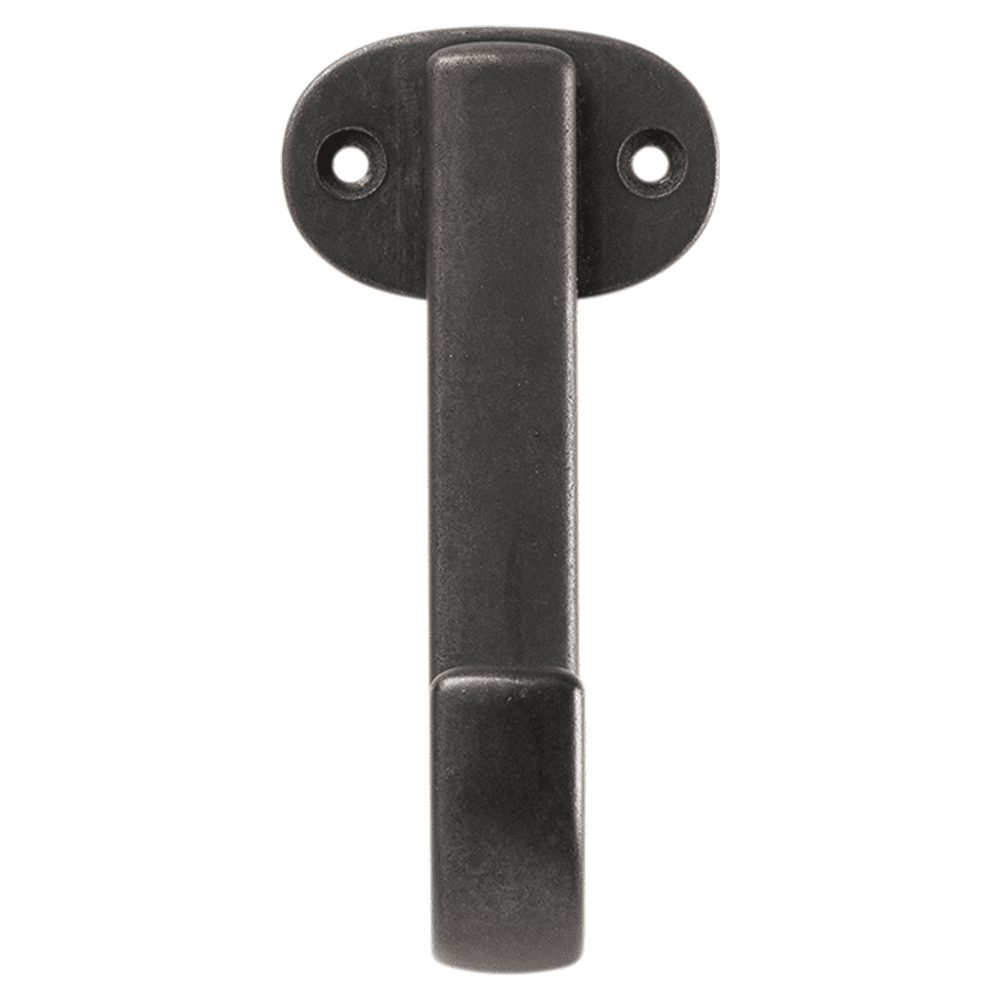 4-3/4" Euro-Contemporary Single Prong Cabinet Hook, Black Iron Main - Image