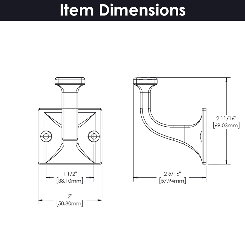 2-3/4" Forge Single Prong Cabinet Hook, Black Iron (Box/10) Alt 1 - Image