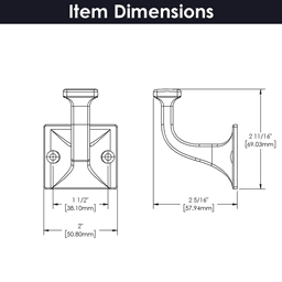 2-3/4" Forge Single Prong Cabinet Hook, Black Iron (Box/10) Alt 1 - Image
