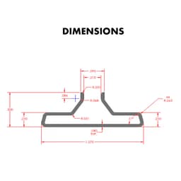 96" Aluminum Angled Slatwall Insert Diagram