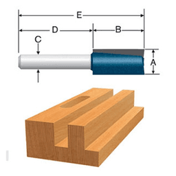 3/8" x 3" Straight Bit, 2-Flute, 1/2" Shank - Alt Image 1