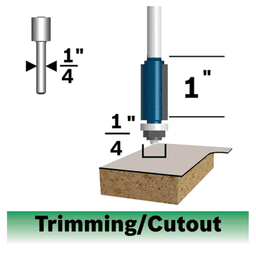1/4" x 2-1/2" Flush Trim Bit, 2 Flute, 1/4" Shank - Alt Image 1