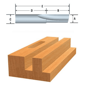 3/16" x 2" Straight Bit, 2-Flute, 1/4" Shank - Alt Image 1