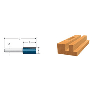 1/4" x 2" Straight Bit, 2-Flute, 1/4" Shank - Alt Image 1