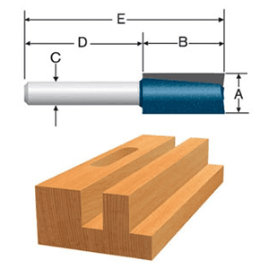 3/8" x 2-3/4" Straight Bit, 2-Flute, 1/2" Shank - Alt Image 1