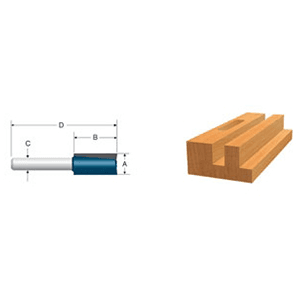 1/4" x 2-1/8" Straight Bit, 2-Flute, 1/4" Shank - Alt Image 1