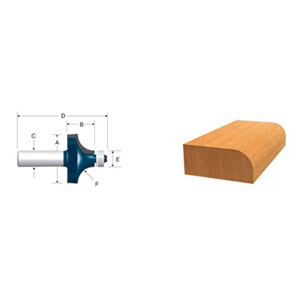 2" x 1/8" Radius Corner Roundover Bit, 2-Flute, 1/4" Shank - Alt Image 1