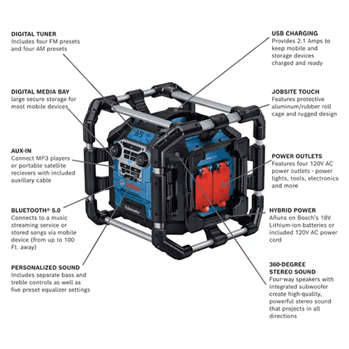 18V Jobsite Radio with Bluetooth Alt 3 - Image